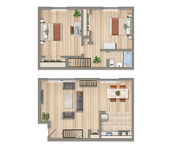 2 Bedroom Duplex